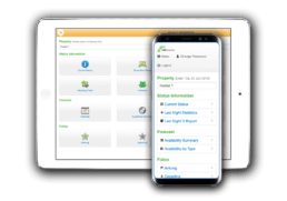 Ipad and Iphone with screen CMS Property Management