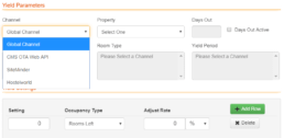 Yield management screenshot, CMS Hotel PMS Software