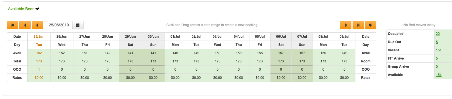Cloud-Based Hotel PMS software screenshot, CMS Hospitality